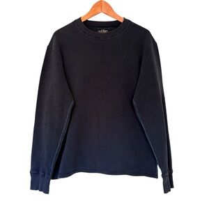 Vintage Y2K Old Navy Waffle Long Sleeve Shirt Blue Distressed Minimal Sz Medium